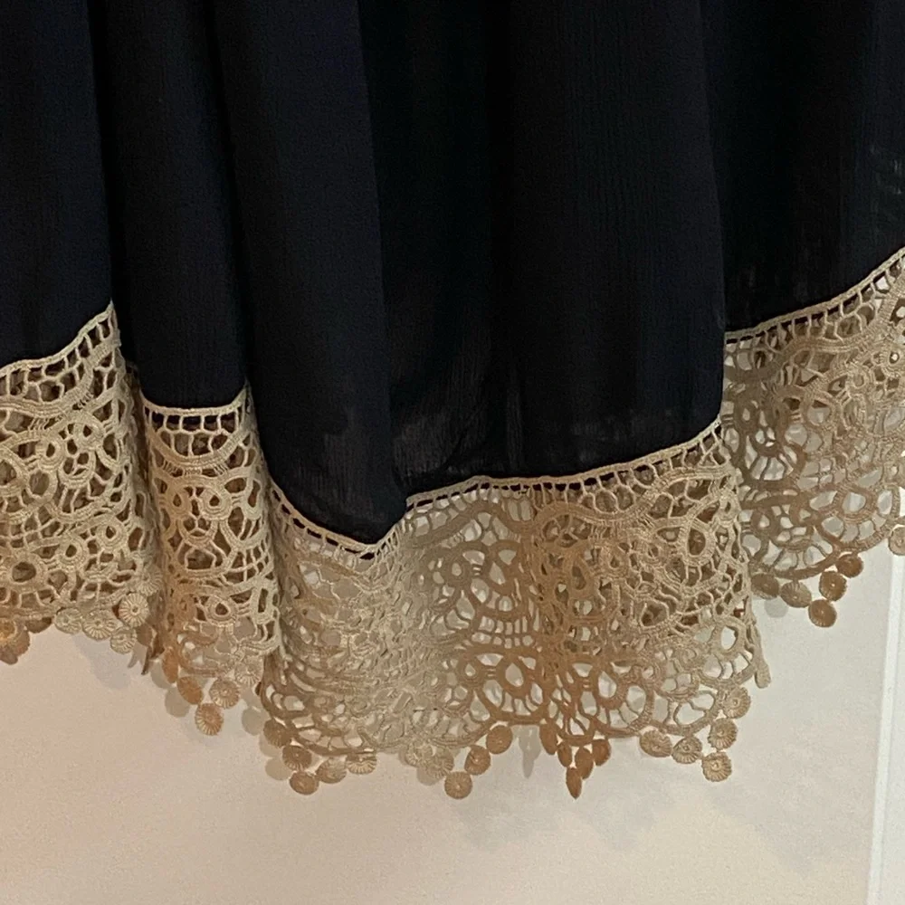 Free People Intimately Womens Sz XSmall Star Slip Crochet Black Boho Dress - Picture 10 of 16